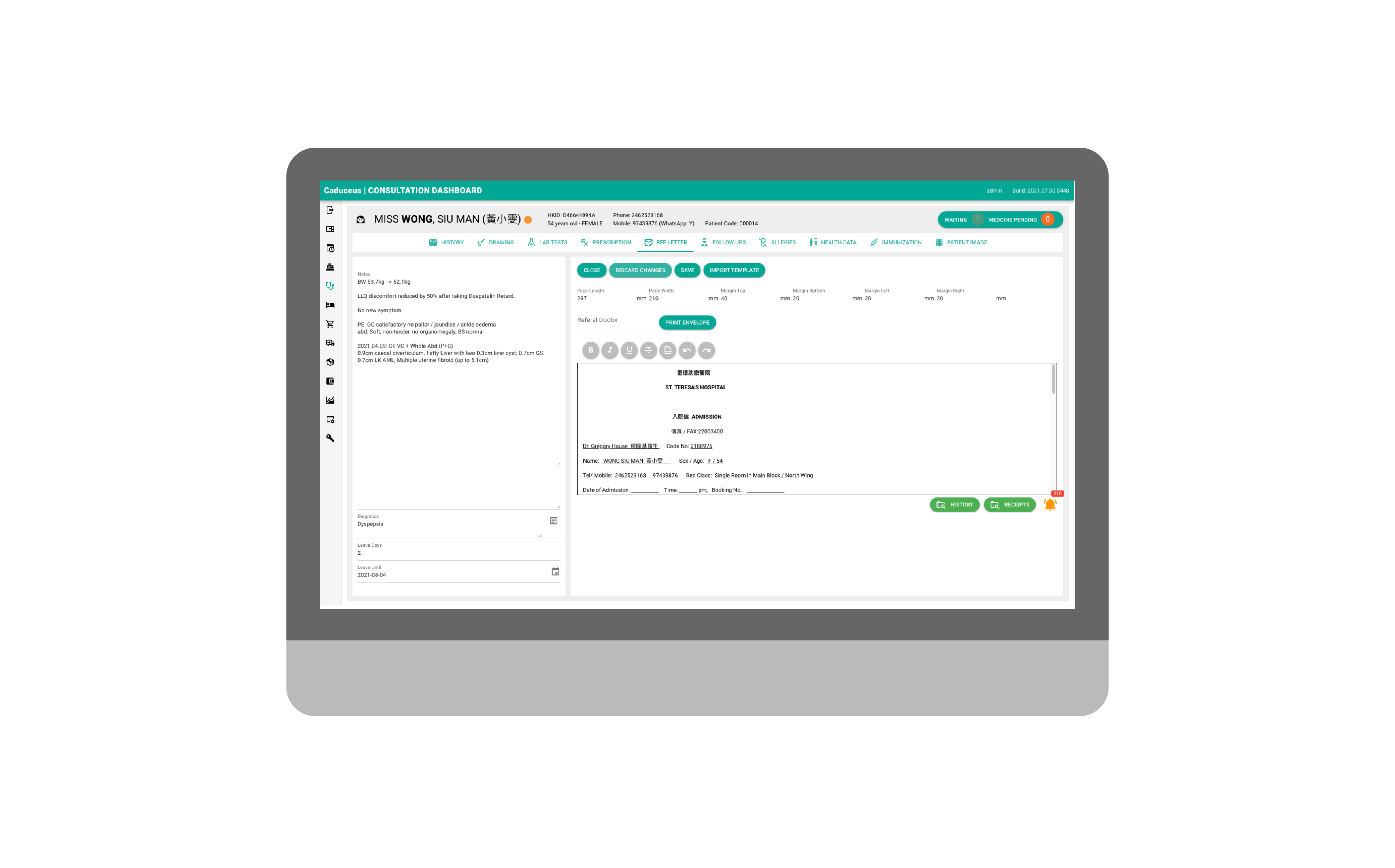 Consultation Dashboard - Referral Letter